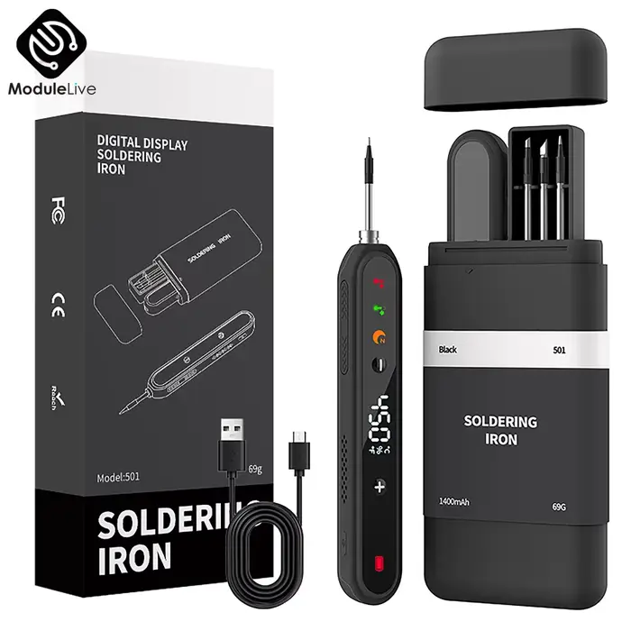 Kit de fer à souder électrique numérique USB multifonctionnel intelligent 180-450 ℃ Fer