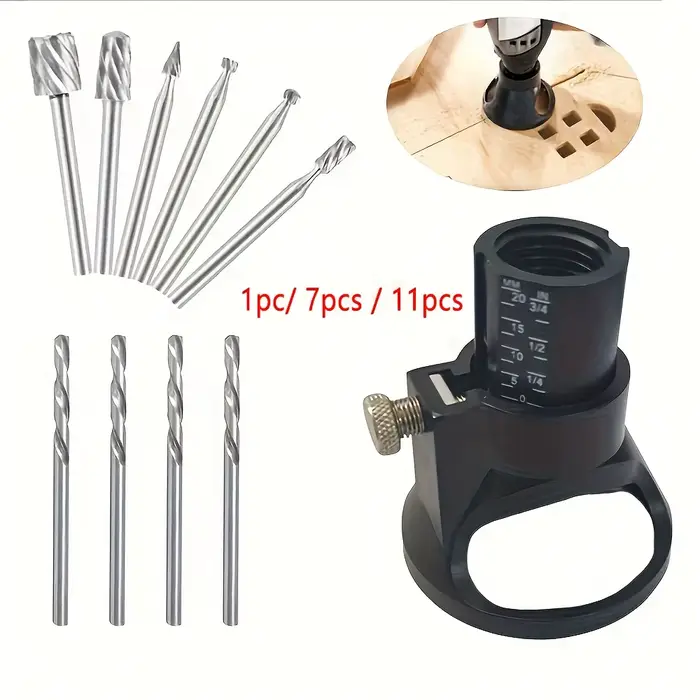 Routeur rotatif fraise Guide fixation foret hélicoïdal Kit d'outils de sculpture sur bois localisateur dédié outil de menuiserie pour Dremel