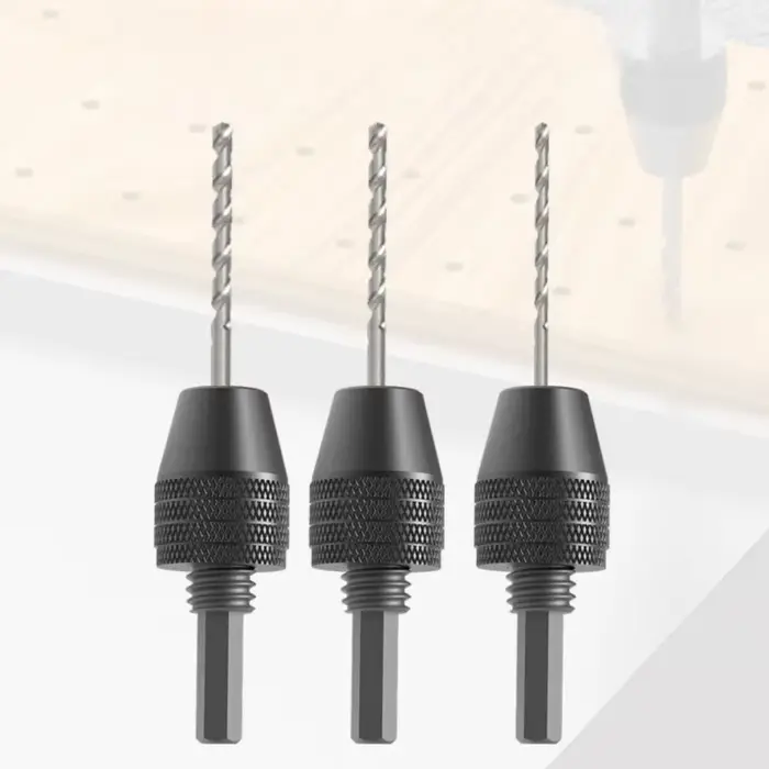 1.5-2.5mm changement rapide poignée hexagonale trois mâchoires auto centrage foret hélicoïdal mandrin 6.35mm meuleuse électrique perceuse mandrin outil