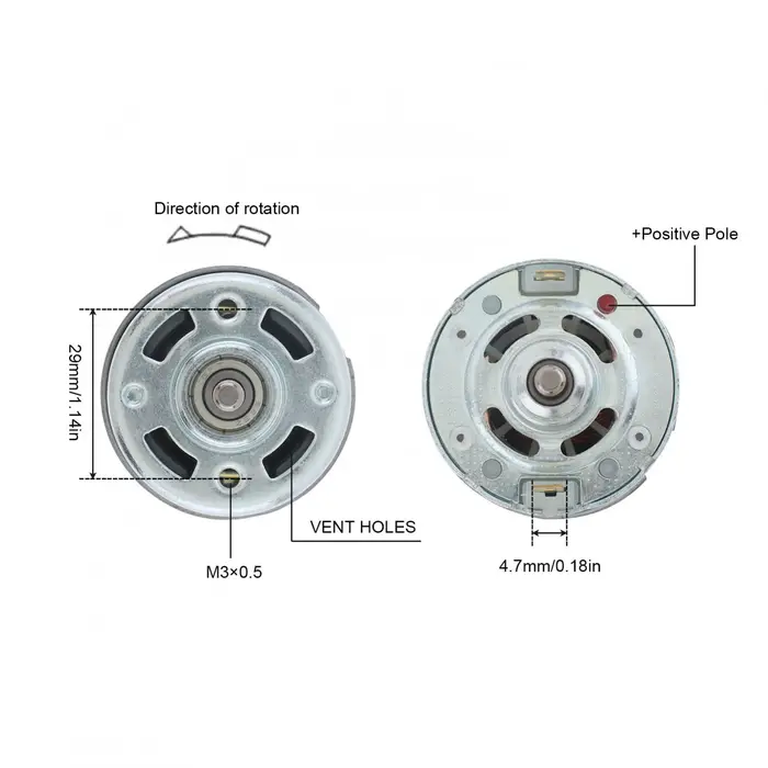 775 moteur à courant continu 12V 24V 3000 tr/min-12000 tr/min Micro moteurs électriques à grand couple pour perceuse tournevis circulaire/arbre D/double arbre