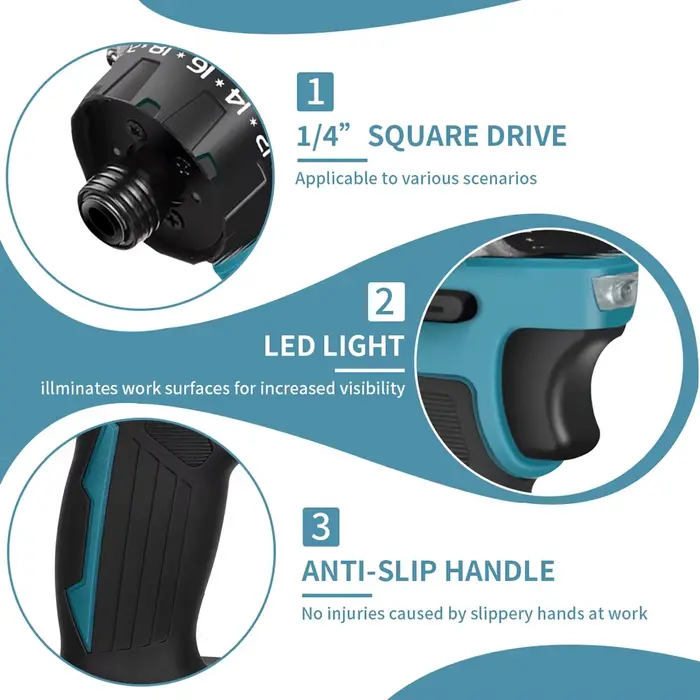 Tournevis électrique sans fil, 1000W, couple 20 + 1, 1/4 pouces, sans balais, perceuse électrique, outil électrique pour Makita, batterie 18V 280N.m