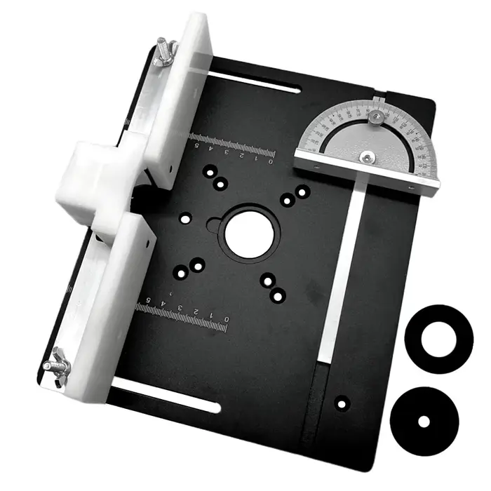 Plaque d'insertion de Table de routeur en aluminium avec Guide et support de jauge d'onglet pour bancs de travail du