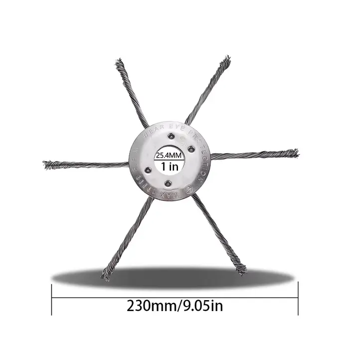 Roue de désherbage, tête de brosse métallique, tête de tondeuse à gazon, brosse universelle pour dés
