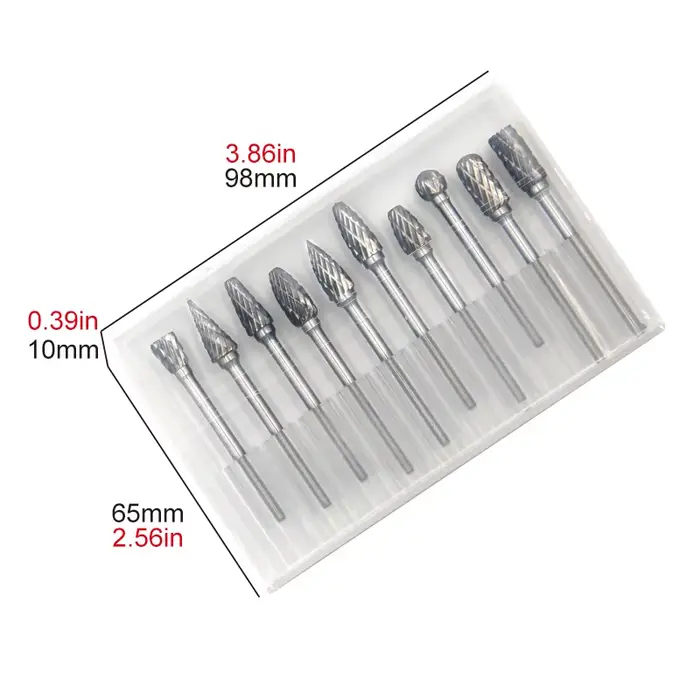 Ensemble de 3 têtes de meulage rotatives à double rayure 6 mm pour ponceuse électrique, polissage du bois, accessoires de sculpture DIY