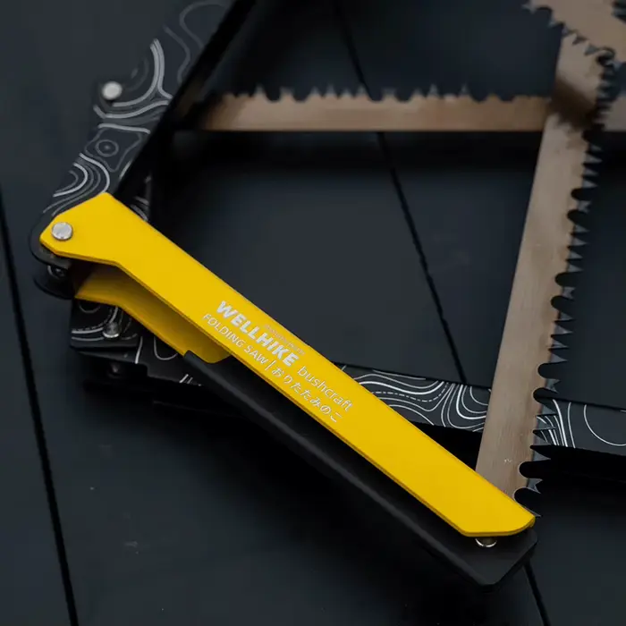 Scie pliante en alliage d'aluminium avec sac de rangement, scie à main pour arbre de coupe, outil de survie multifonctionnel pour randonnée en plein air et Camping