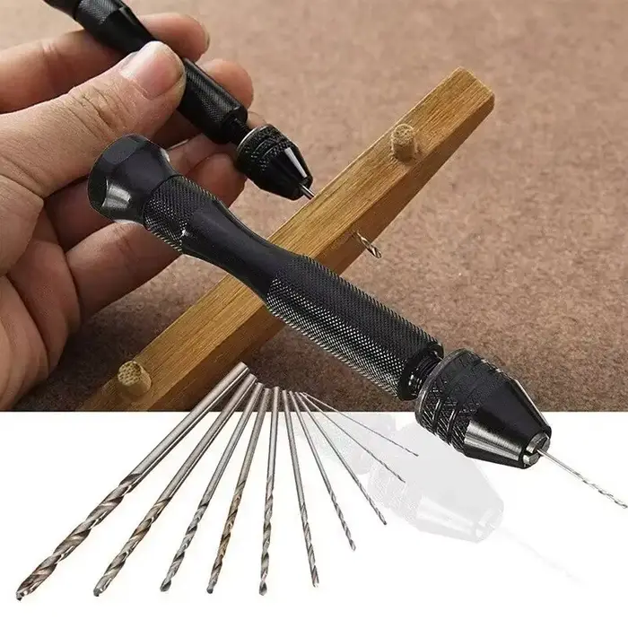 Mini perceuse à main avec jeu de forets de 0.3 à 3.2mm