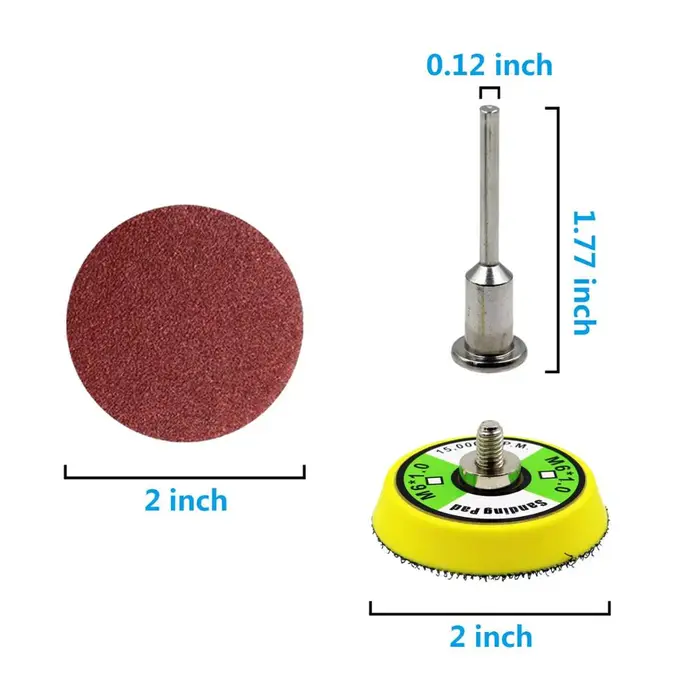 101 pcs Set Kit de Tampons de Disques Abrasifs de 2 pouces pour Outils Rotatifs de Meuleuse de Forage avec Plaque