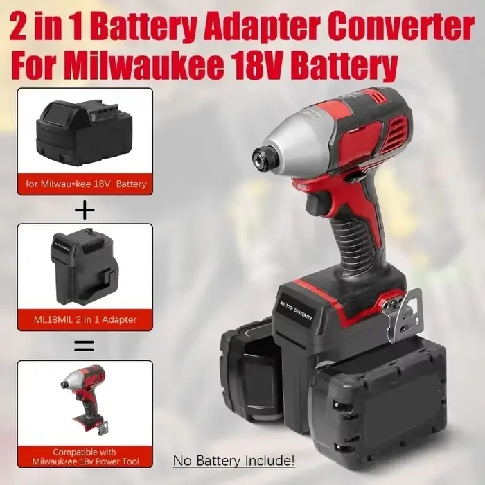 Pour Milwaukee deux paquets 18V M18 Batteries MIL18MIL 2 en 1 adaptateur de batterie