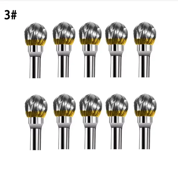 10 pièces 3mm tige en acier au tungstène fraise diamant coupe rotatif Dremel outils électrique meula