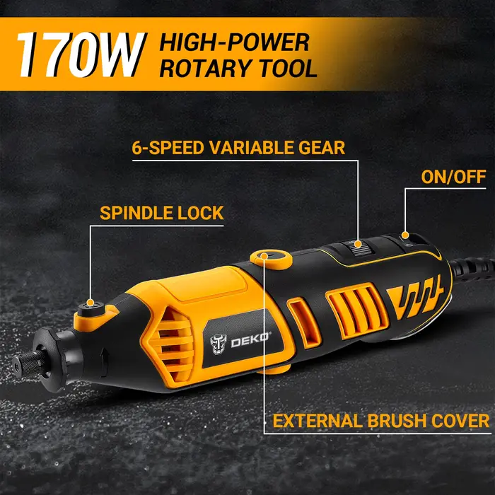 DEKO 220v Kit d'outils rotatifs électriques outils rotatifs à main Mini pour bois/métal, meuleuse él