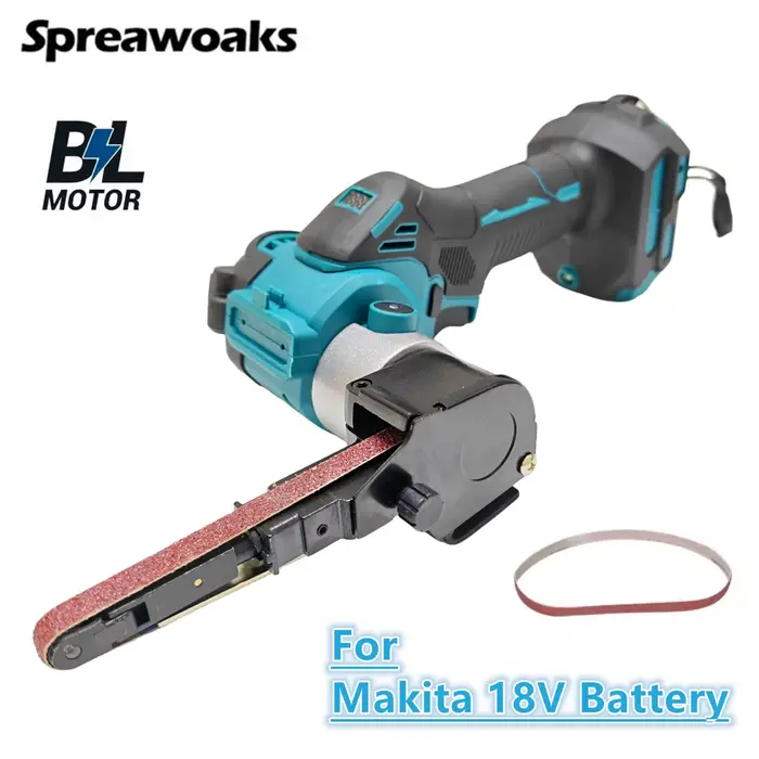 Ponceuse à bande électrique sans fil Makita 18V, mini ponceuse à bande sans balais 11000 tr/min, meu