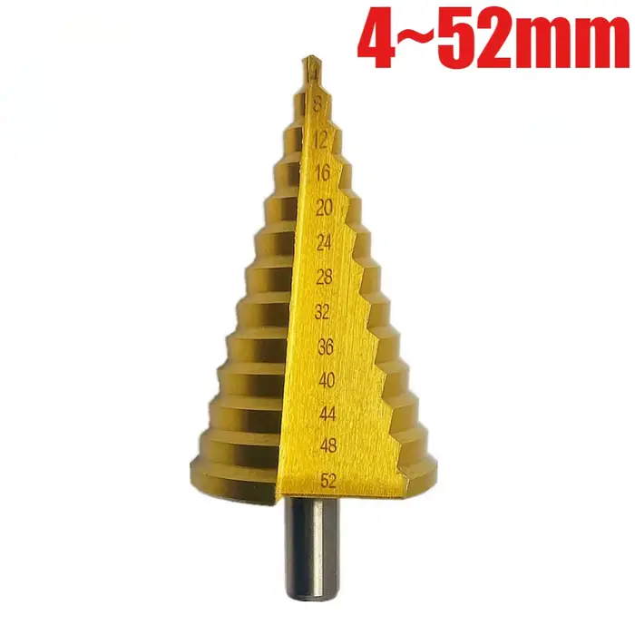 Jeu de forets étagés 4-52 mm en titane, fraise à cannelure droite pour le travail du bois, l'alumini