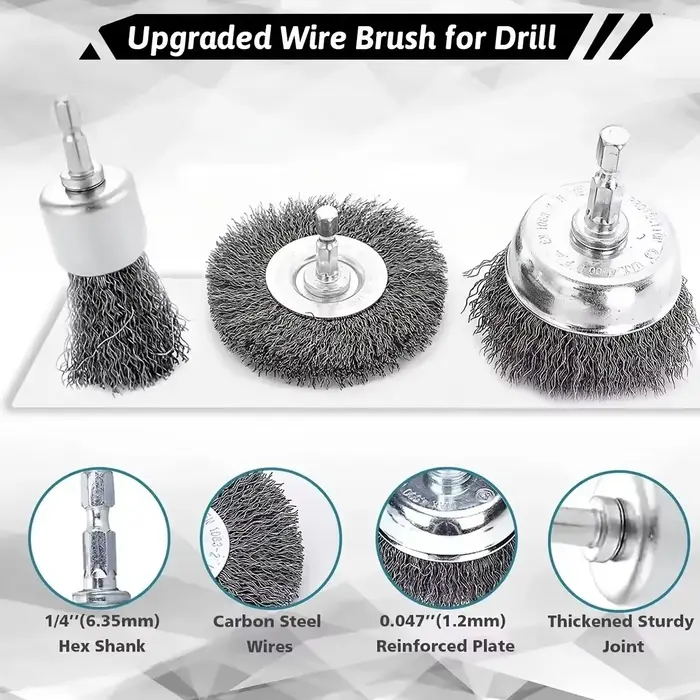 Brosse métallique pour perceuse