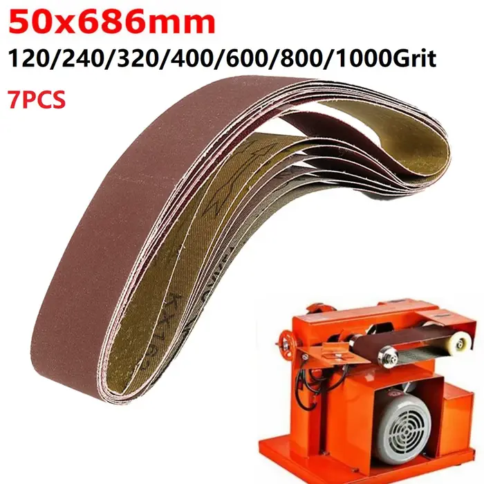 7 pièces ponçage bande Abrasive 120 240 320 400 600 800 1000 grains bandes abrasives en oxyde d'alum