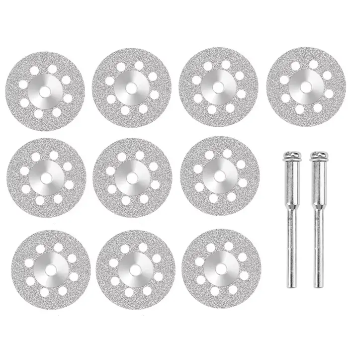 Disque de coupe diamanté avec mandrin pour outils rotatifs Dremel, mini-lame pour pierre, verre, car