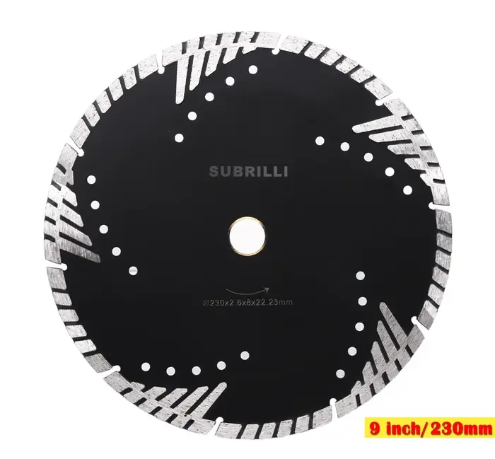 SUBRILLI 105/115/125/150/180/200/230/250/300/350mm Diamant Lame de Scie En Marbre Granit Béton Disque De Coupe avec des Dents De Protection