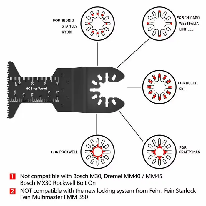 Lame de scie multi-outils oscillante à changement rapide, 81 pièces, pour Fein Black & Decker Bosch 