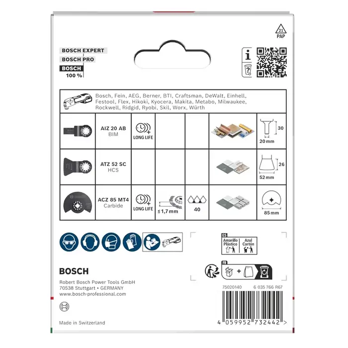 BOSCH 2608669332 Ensemble de lames de scie Starlock pour carreaux
