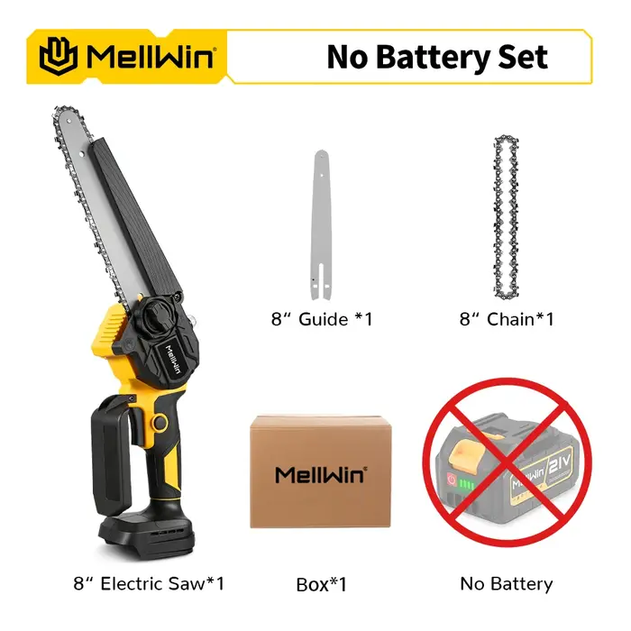 Scie électrique sans balais MELLWIN 8 pouces avec huileur automatique