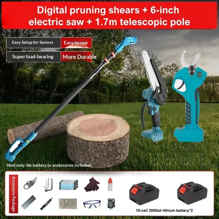 Sécateur électrique télescopique pour branches hautes