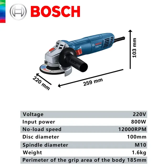 Original BOSCH GWS 800 meuleuse d'angle filaire Portable polisseuse Machines