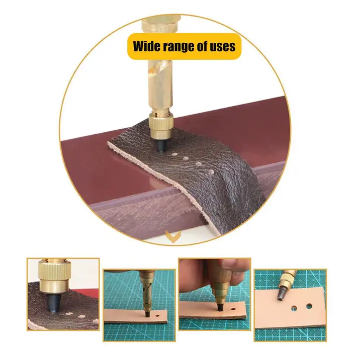 Perforateur automatique de cuir avec manche en bois