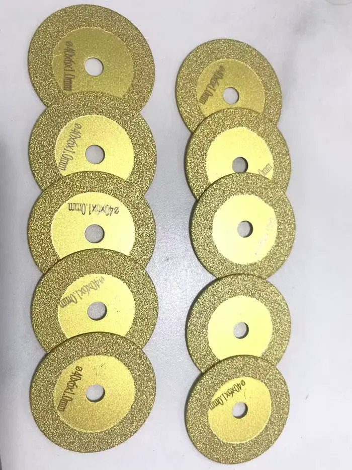 10 pièces 50mm 40mm diamant roue scie lame de coupe circulaire outil rotatif titane plaqué diamant l