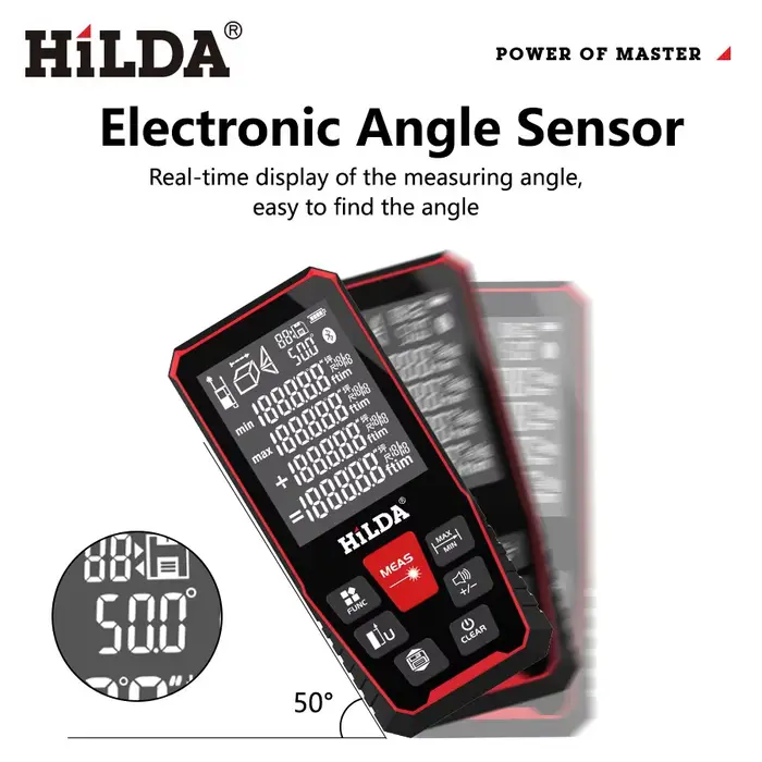 HILDA Laser Distance 50M/100M/120M Télémètre Profesional Mètre Laser Range Finder Règle Outil de Tes
