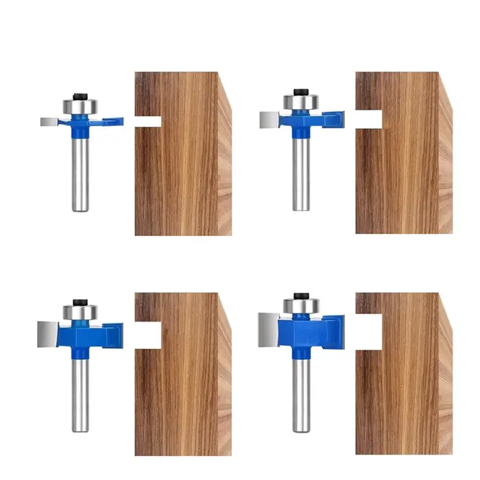Mèches de routeur WCS-4Pcs, tige 1/4 avec 6 roulements, jeu de mèches de routeur pour rainurage du b