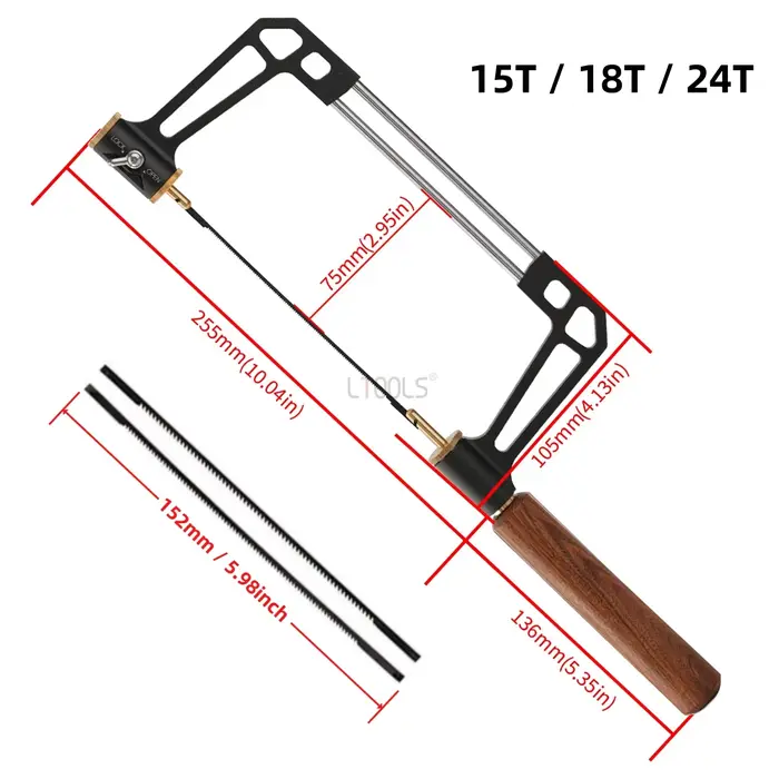 Scie à fil manuelle en aluminium, poignée hexagonale/ronde réglable, outils de coupe DIY pour le travail du bois, l'artisanat et la bijouterie