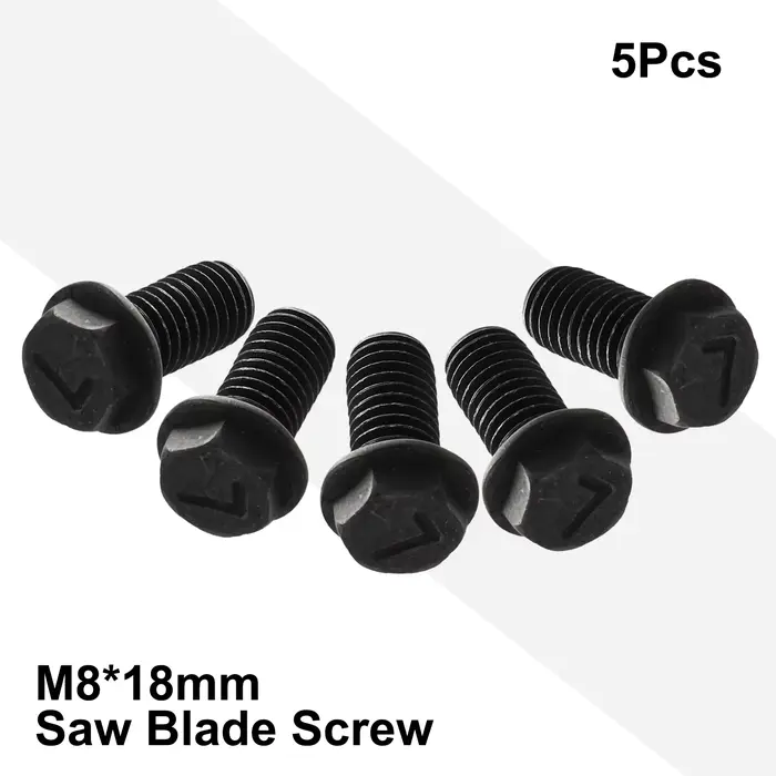 Lames de scie en métal, boulon M8 x 20 mm, filetage gauche, tête hexagonale, bride pour machines-outils de découpe, lame de scie noire, vis pour Ryob