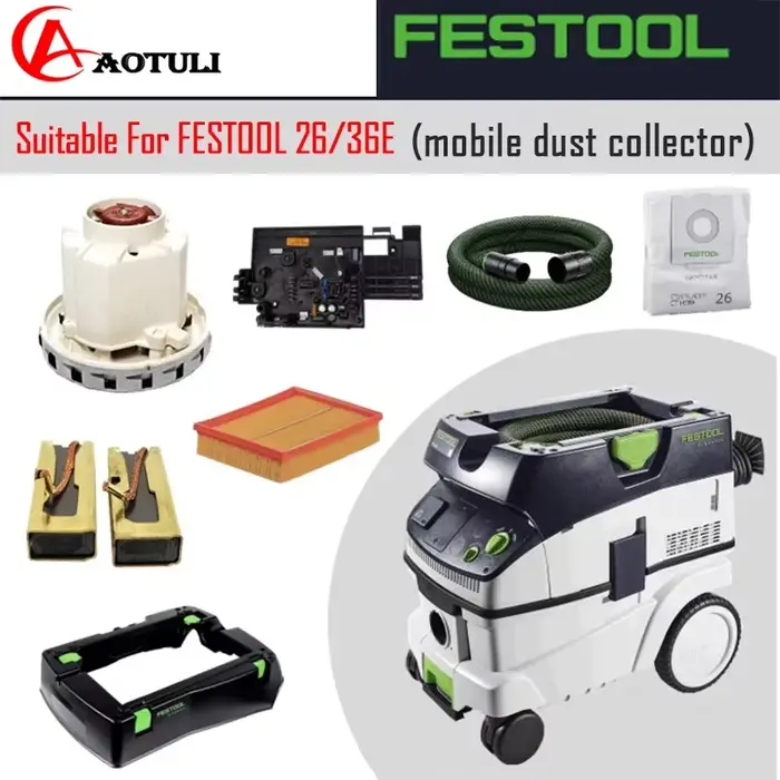 FESTOOL aspirateur 26/36E accessoire moteur général brosse en carbone élément filtrant tuyau de sac d'aspirateur (3