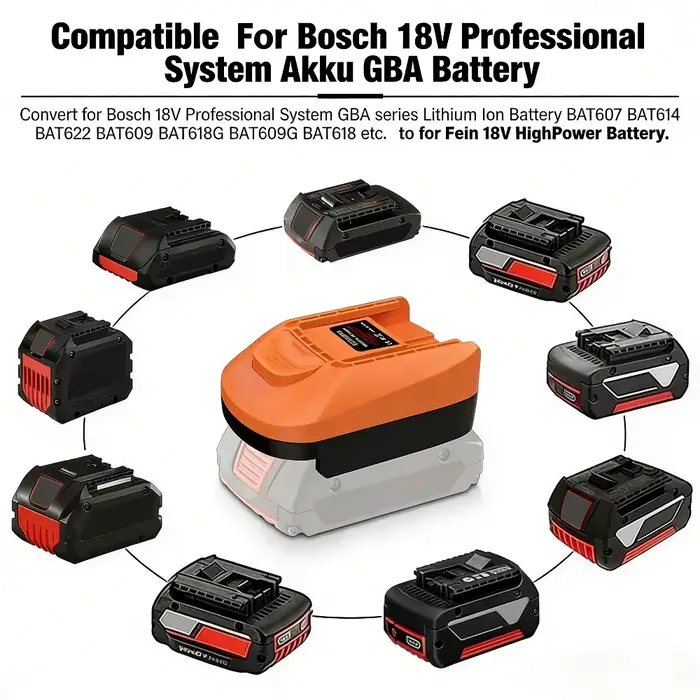 Adaptateur de batterie BOS18FIN pour outils Bosch vers Fein