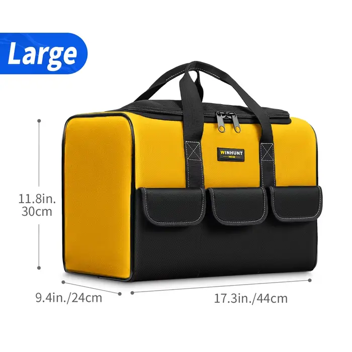 Sac à outils robuste, sac à outils à large ouverture, sac fourre-tout pour divers instruments, élect