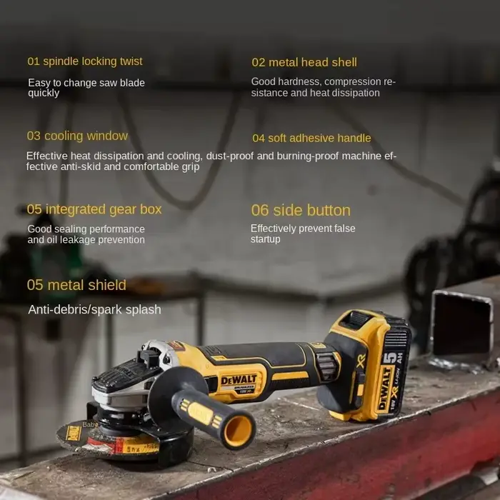 DEWALT DCG406 Meuleuse d'angle à tête plate 125 mm