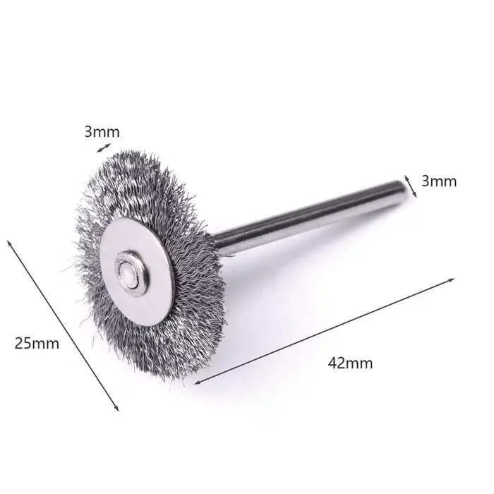 Brosse à roue en fil d'acier de 20 pièces/ensemble 25mm