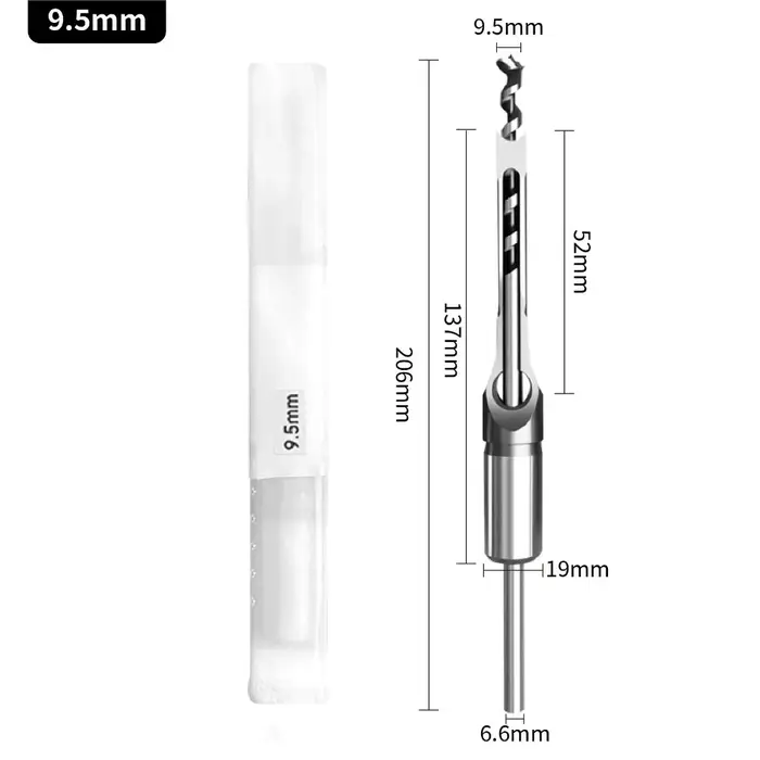 Adaptateur de foret à trous carrés portable 6.4/8/11/12.7/14mm pour mortaiseuse DIY