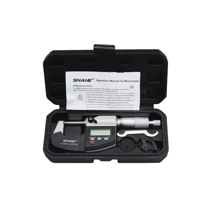 Micromètre numérique SHAHE 0.001mm 0-25mm micromètre extérieur électronique avec ligne d'échelle mic