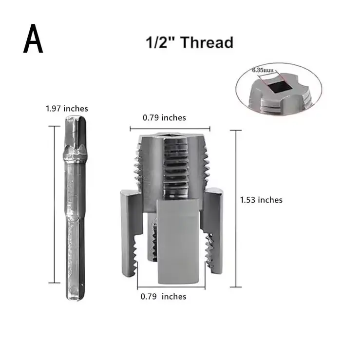 Outil de filetage de tuyaux intégré, outil de filetage interne et externe, compatible avec perceuse 