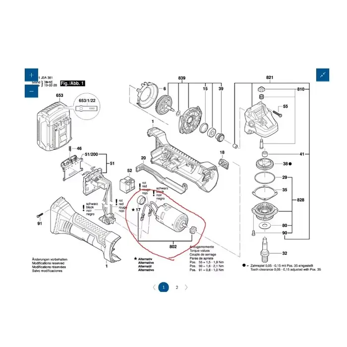 18V DC Moteur 16170006B0 1607022585 pour BOSwivel GWS 18V-LI GWS18V-LI CAG180 GWS18V-50 DGSH33 GWS18-125V-LI GWS18V-45