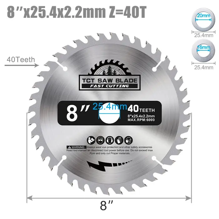Lame de scie circulaire TCT CMCP 4/6/7/8 pouces