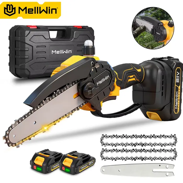 MELLWIN 6 pouces scie électrique sans fil Rechargeable Mini tronçonneuse électrique outil de taille 
