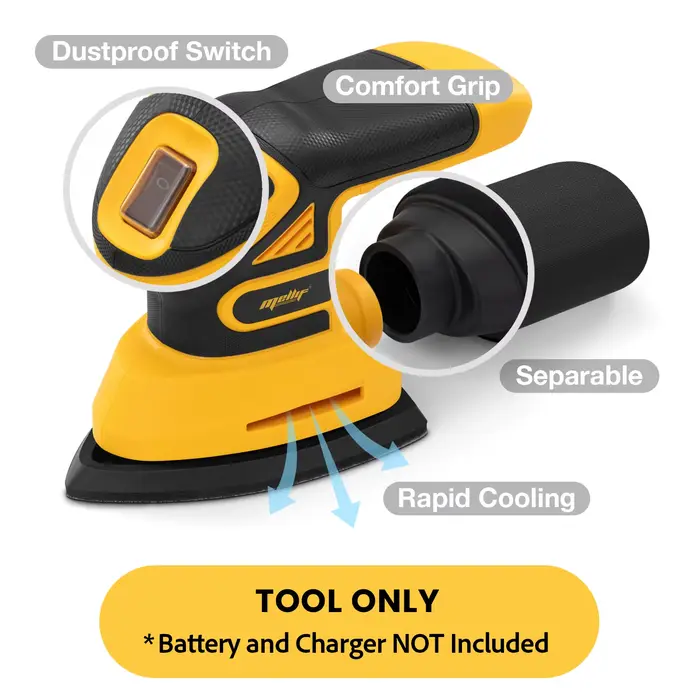 Ponceuse de précision sans fil sans balais compatible avec la batterie Dewalt 20V MAX (OUTIL UNIQUE) 12 000 OPM