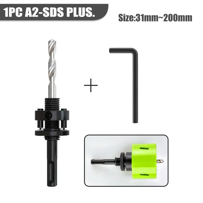 Foret à bois A2/A4, adaptateur SDS Plus et hexagonal pour scie cloche bimétallique