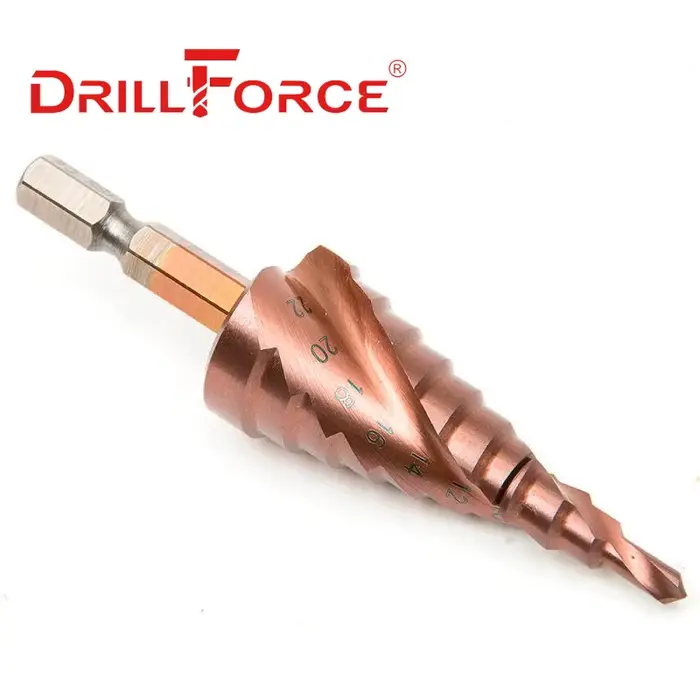 Drillforce M35 5% foret étagé au Cobalt HSSCO cône outil métallique coupe-trou 3-12/3-14/4-12/4-20/4