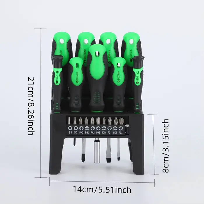 Ensemble de tournevis magnétiques 21 pièces avec étui antichoc, kit multi-embouts professionnel pour