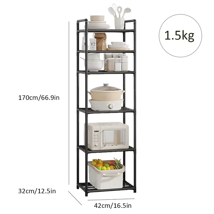 Étagère de rangement en métal à 6 niveaux