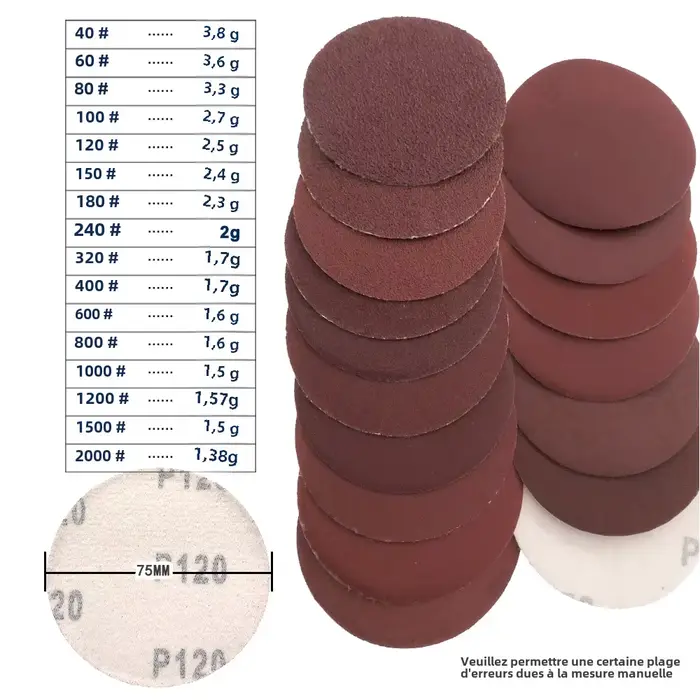 Abrasifs en Papier de Verre de Forme Ronde