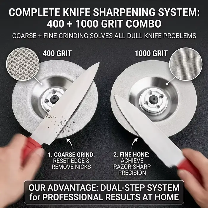 2 lames de meulage en verre diamanté pour carrelage