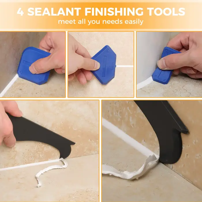 Kit de 9 outils pour jointoiement et finition de sols : applicateurs de mastic
